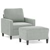 vidaXL sofastol med fodskammel 60 cm velour lysegr&aring;