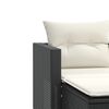 vidaXL 2-personers havesofa med skamler polyrattan sort