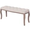 vidaXL b&aelig;nk l&aelig;rred massivt tr&aelig; 110 x 38 x 48 cm cremehvid
