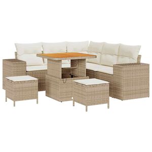 vidaXL Havesofa S&aelig;t 8 stk. 7-personers Beige og creme polyrattan