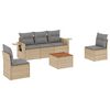 vidaXL havesofas&aelig;t 6 dele med hynder polyrattan beige