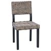 vidaXL Spisestuestol 2 pcs Sorte vask 46 x 55 x 84 cm Kubu rattan