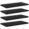 vidaXL Boghylde Br&aelig;t 4 pcs Sort 40 x 20 x 1,5 cm Konstrueret tr&aelig;