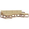 vidaXL Udend&oslash;rs sofagruppe med pude 6 pcs Naturlig og Beige