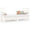 vidaXL daybed med udtr&aelig;k 2x(90x190) cm massivt fyrretr&aelig; hvid