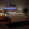 vidaXL kontinentalseng med madras 180x200 cm stof cremefarvet