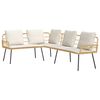 vidaXL Havesofa S&aelig;t 4 pcs Beige polyrattan