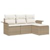 vidaXL Sofa S&aelig;t med pude 4 pcs Beige polyrattan
