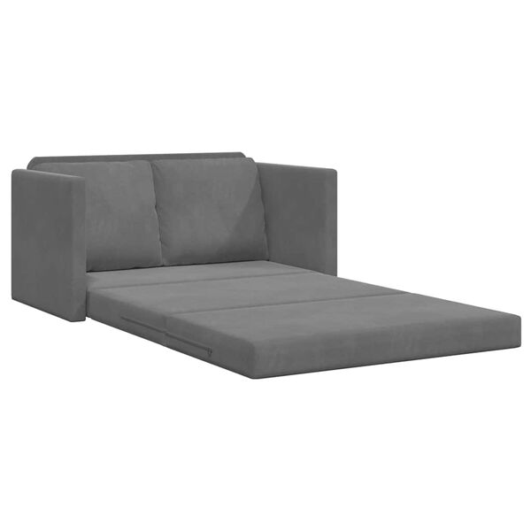 vidaXL 2-i-1 sovesofa 122x204x55 cm velour m&oslash;rkegr&aring;