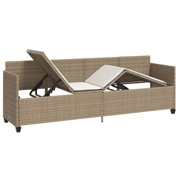 vidaXL loungesofa med hynder polyrattan beige