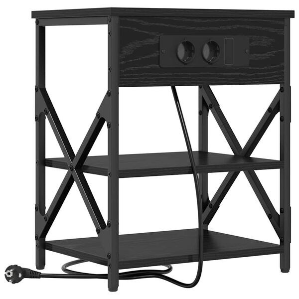 vidaXL Natskab med hylde Sort eg 41 x 31 x 51 cm Konstrueret tr&aelig;