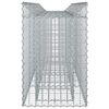 vidaXL Gabion h&oslash;jbed 2 pcs S&oslash;lv 200 x 50 x 80 cm Galvaniseret st&aring;l