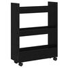 vidaXL Narrow Storage Trolley Sort eg 60 x 22 x 80 cm Konstrueret træ
