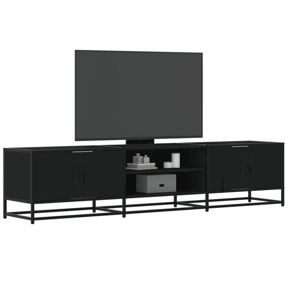 vidaXL tv-bord 180x35x41 cm konstrueret træ sort
