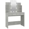 vidaXL makeupbord med LED-lys 96x40x142 cm betongr&aring;