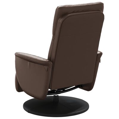 vidaXL lænestol med fodstøtte kunstlæder brun