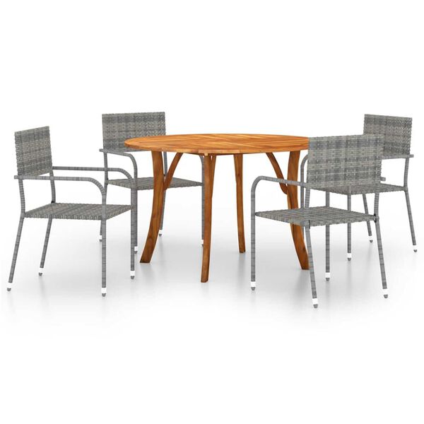 vidaXL spisebordss&aelig;t til haven 5 dele antracitgr&aring;