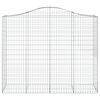 vidaXL buede gabionkurve 7 stk. 200x50x160/180 cm galvaniseret jern