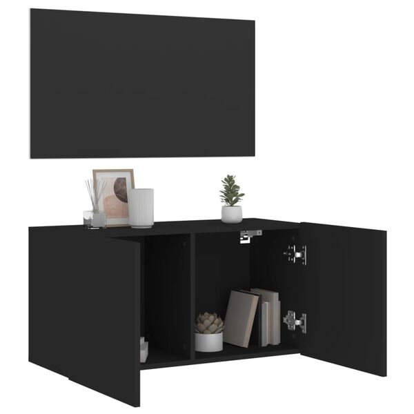 vidaXL væghængt tv-bord 80x30x41 cm sort
