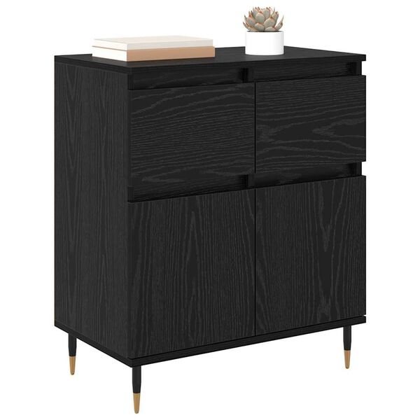 vidaXL Sideboard Sort eg 60 x 35 x 70 cm Ingeni&oslash;rt tr&aelig; og jern
