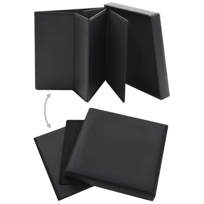 vidaXL foldbare opbevaringsskamler 2 stk. kunstlæder sort