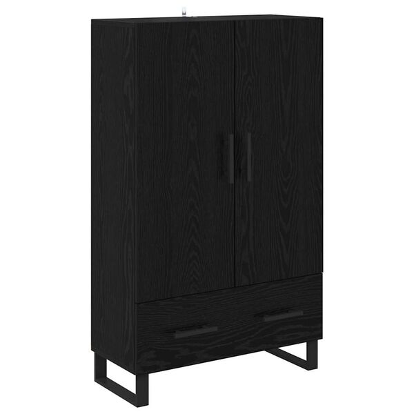vidaXL Highboard med skuffe Sort eg 69,5 x 30 x 115 cm Konstrueret tr&aelig;
