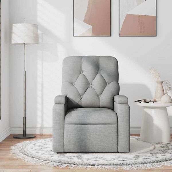 vidaXL massagestol stof lysegrå