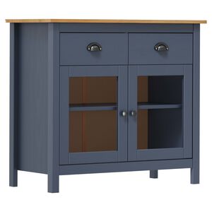 vidaXL sk&aelig;nk Hill 90x40x80 cm massivt fyrretr&aelig; gr&aring;