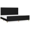 vidaXL sengeramme med sengegavl 200x200 cm stof sort