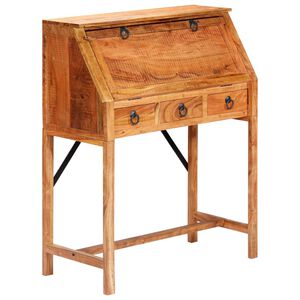 vidaXL skrivebord massivt akacietr&aelig; 90 x 40 x 107 cm