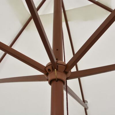 vidaXL parasol 200 x 300 cm træstang cremehvid