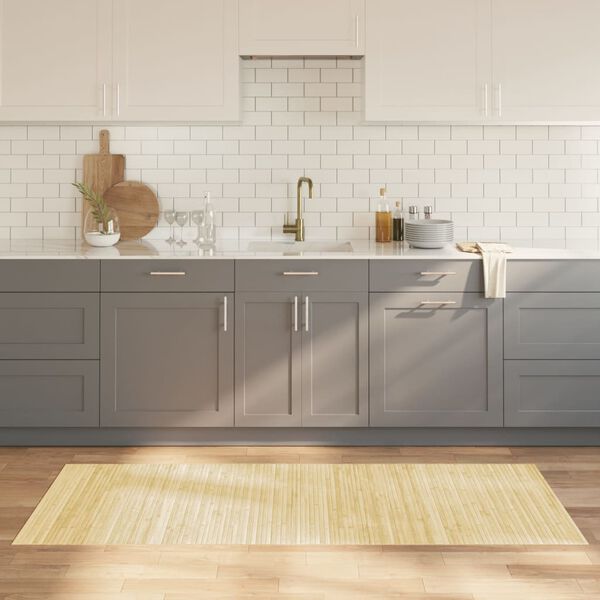 vidaXL gulvt&aelig;ppe 80x200 cm rektangul&aelig;r bambus lys naturfarvet