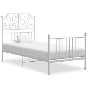 vidaXL sengestel 100x200 cm metal hvid