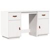 vidaXL skrivebord med skabe 135x50x75 cm massivt fyrretr&aelig; hvid