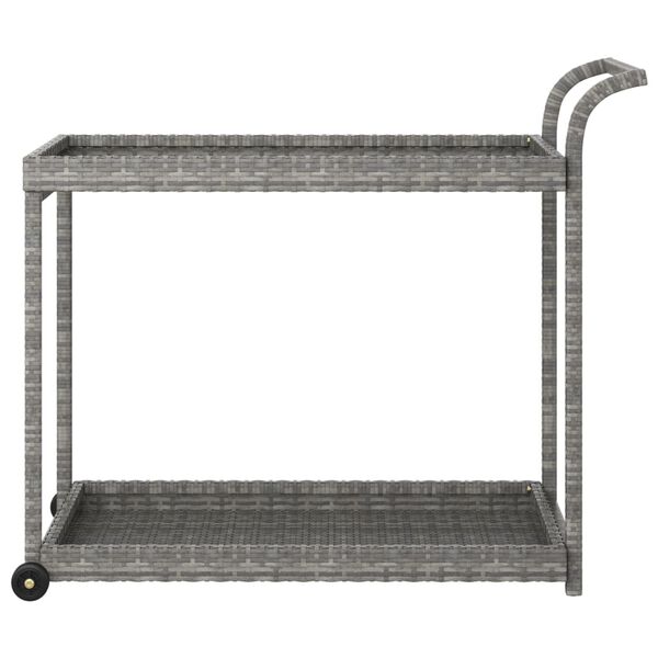 vidaXL barvogn 100x45x83 cm polyrattan grå