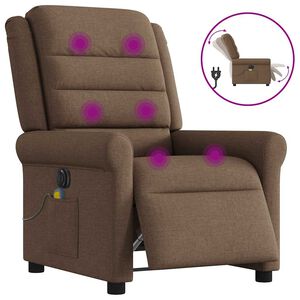 vidaXL eldrevet massagestol stof brun