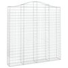 vidaXL buet gabionkurv 200x30x200/220 cm galvaniseret jern