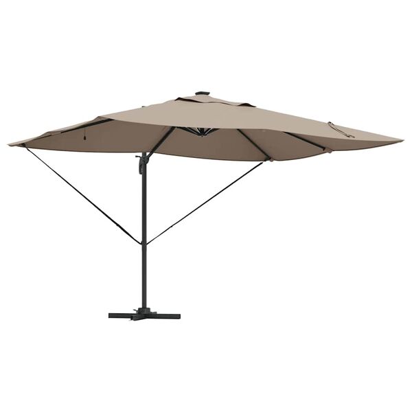 vidaXL Kantilever Roma Parasol Gråbrun og Sort 352 x 251 x 265 cm