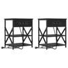vidaXL Natskab med hylde 2 pcs Sort eg 41 x 31 x 51 cm Konstrueret tr&aelig;