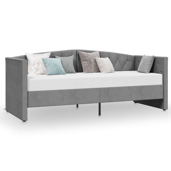 vidaXL daybed med USB 90x200 cm fl&oslash;jl lysegr&aring;