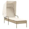 vidaXL loungesofa med baldakin polyrattan beige