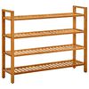 vidaXL skostativ med 4 hylder 100x27x80 cm massivt egetr&aelig;
