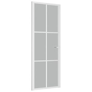 vidaxL d&oslash;r 76x201,5 cm mat glas og aluminium hvid