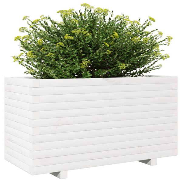 vidaXL plantekasse 90x40x49,5 cm massivt fyrretr&aelig; hvid