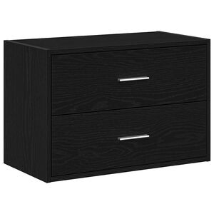 vidaXL skab med 2 skuffer 60x31x40 cm konstrueret tr&aelig; sort-eg