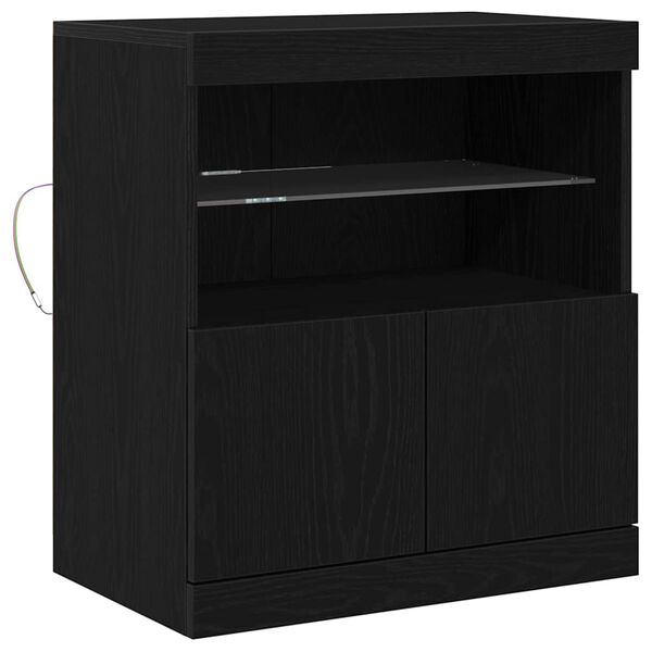 vidaXL Sideboard Sort 60 x 37 x 67 cm Konstrueret træ