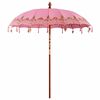vidaXL Balinesisk parasol med base Lyser&oslash;d 215 x 215 x 260 cm