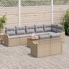 vidaXL Havesofa S&aelig;t med pude 9 pcs Beige polyrattan