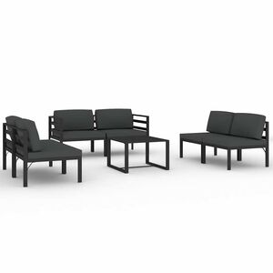 vidaXL lounges&aelig;t til haven 7 dele med hynder aluminium antracitgr&aring;