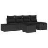 vidaXL Havesofa S&aelig;t med pude 6 pcs Sort polyrattan
